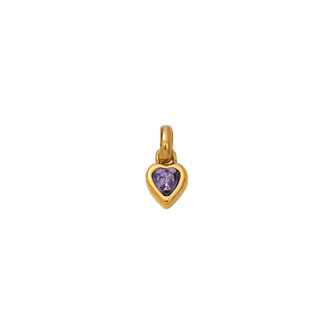 Gold Heart Birthstone Charms