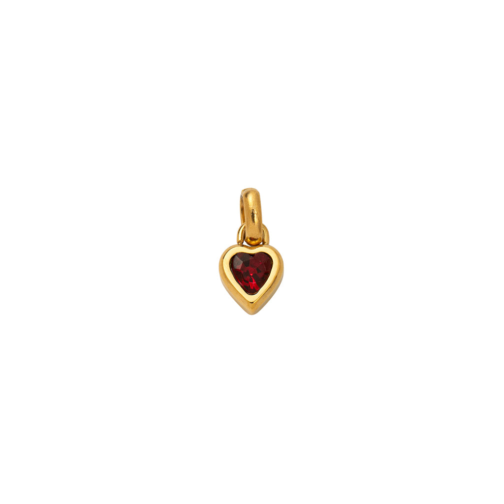 Gold Heart Birthstone Charms