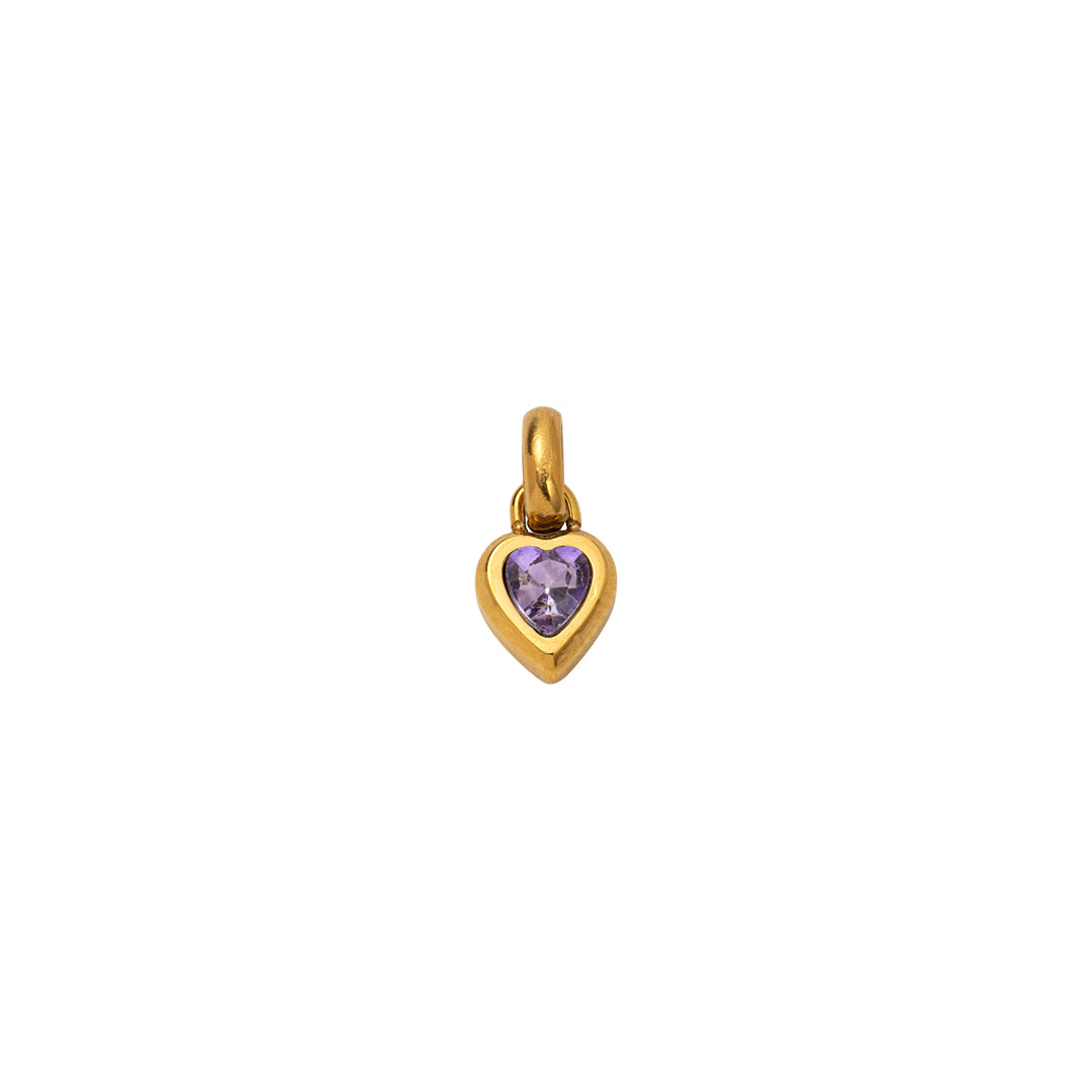 Gold Heart Birthstone Charms