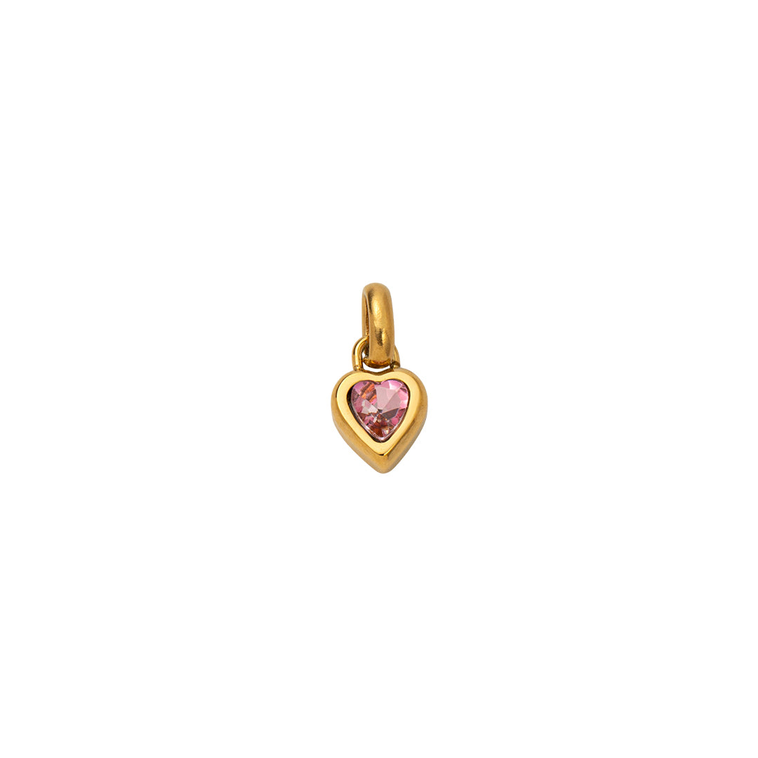 Gold Heart Birthstone Charms