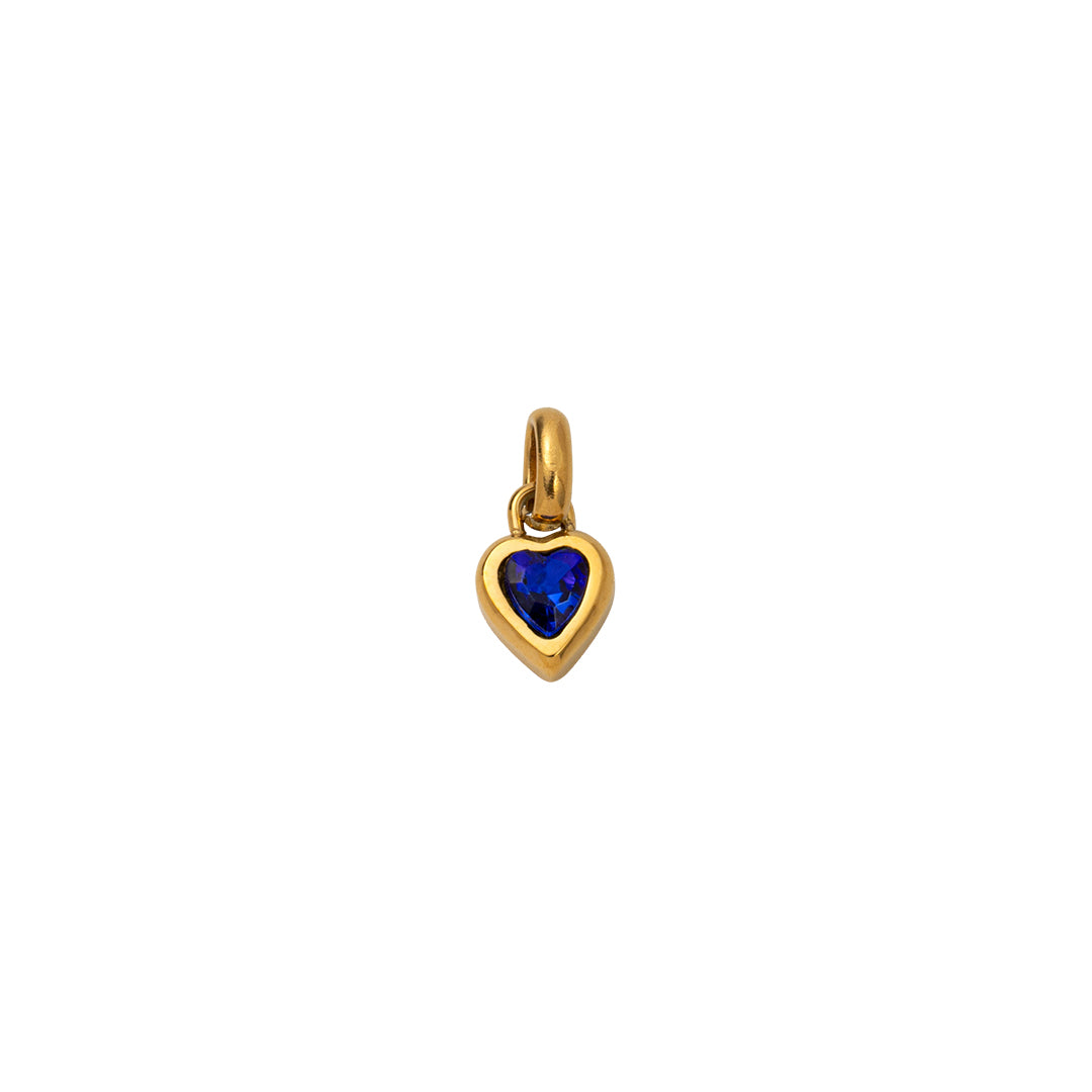 Gold Heart Birthstone Charms
