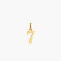 JUNE ELLE gold lucky number charm featuring number 7 front view on white background, customizable from 0 to 9