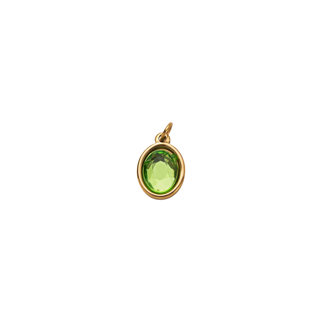 Gold Oval Birthstone Charms
