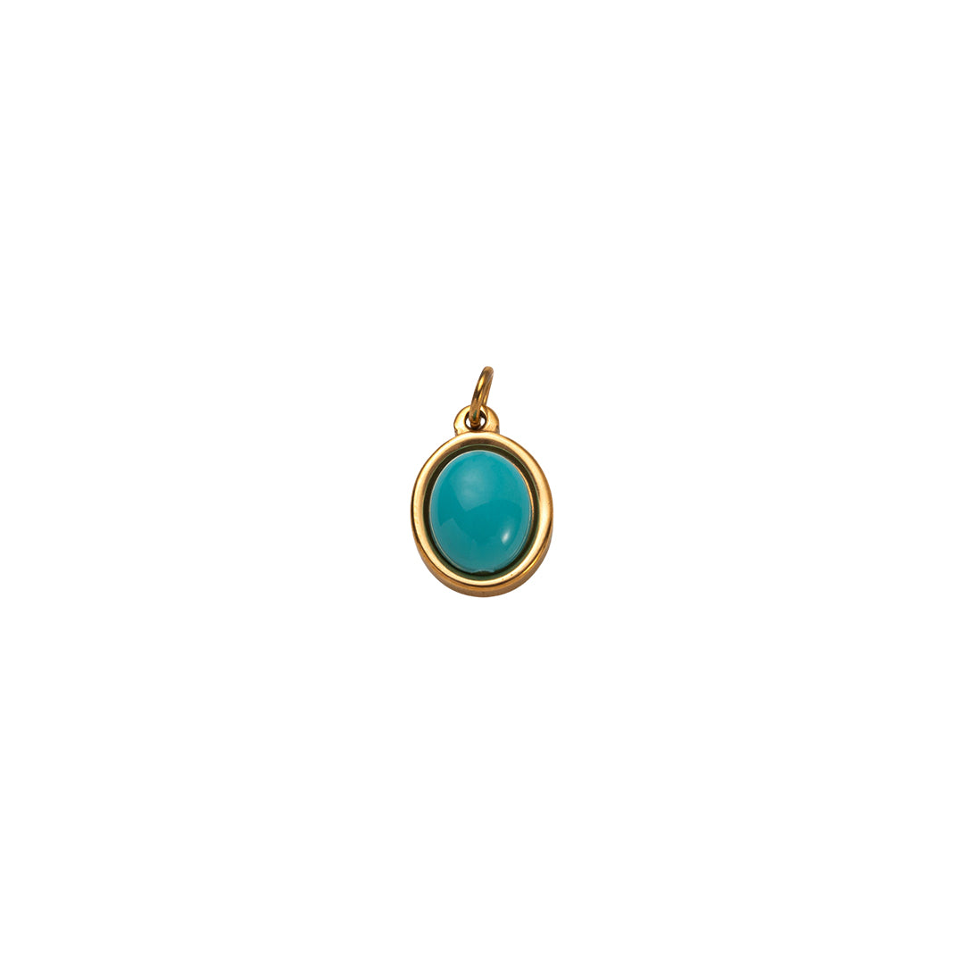 Gold Oval Birthstone Charms