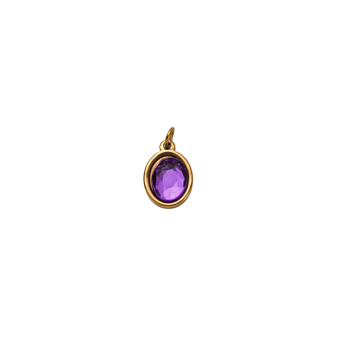 Gold Oval Birthstone Charms