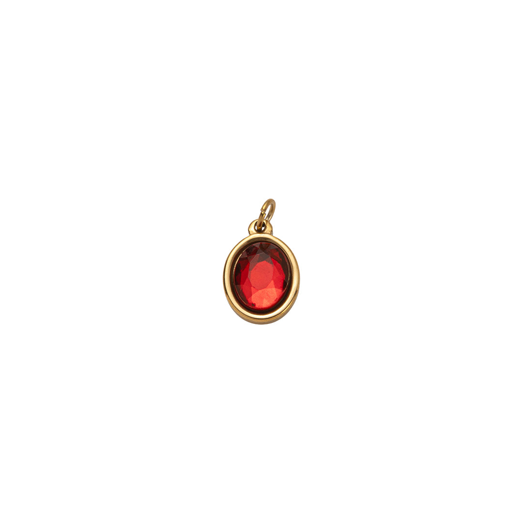 Gold Oval Birthstone Charms