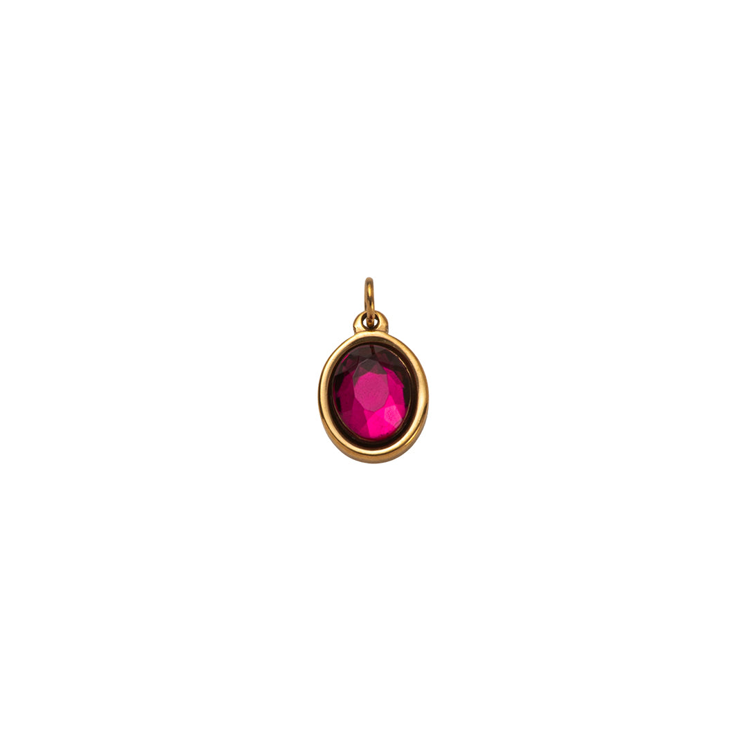 Gold Oval Birthstone Charms