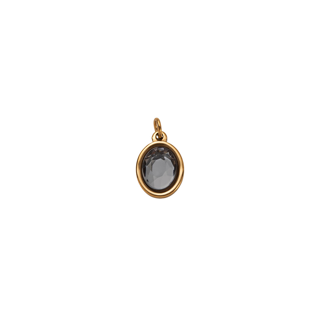 Gold Oval Birthstone Charms