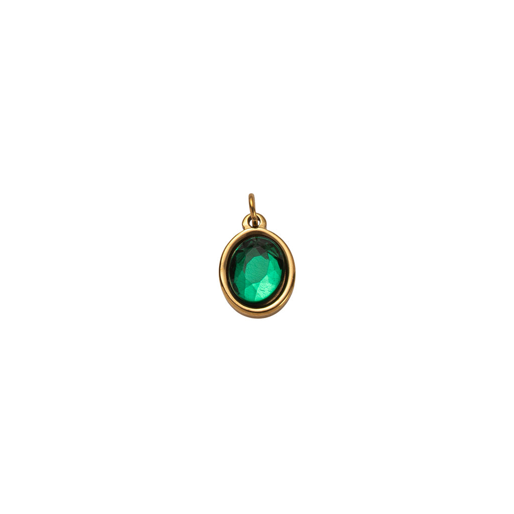 Gold Oval Birthstone Charms