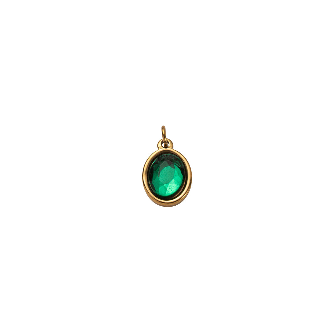 Gold Oval Birthstone Charms