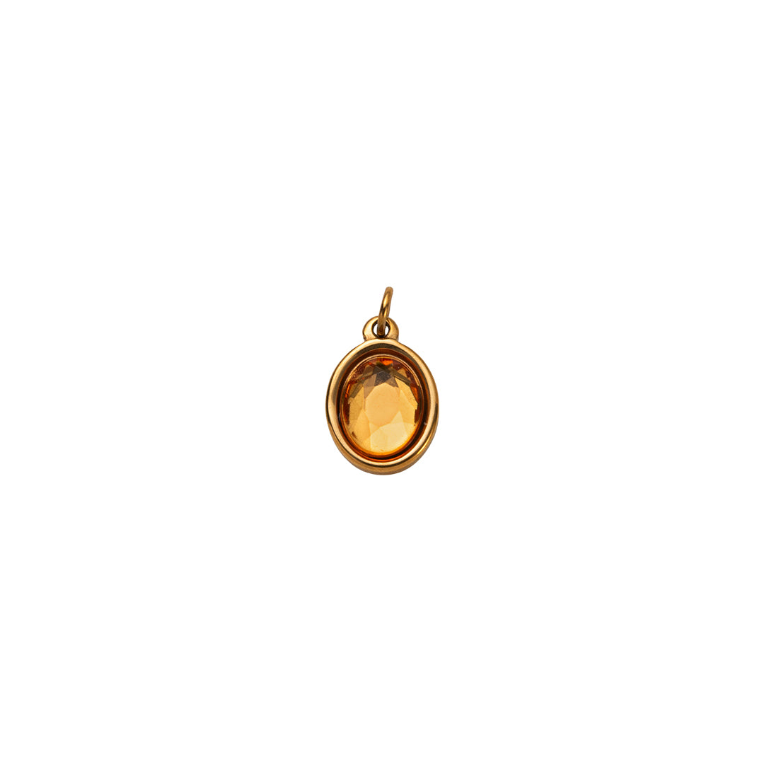 Gold Oval Birthstone Charms