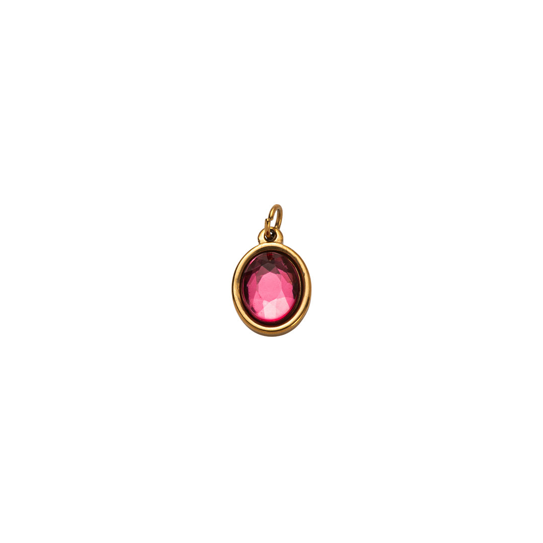 Gold Oval Birthstone Charms