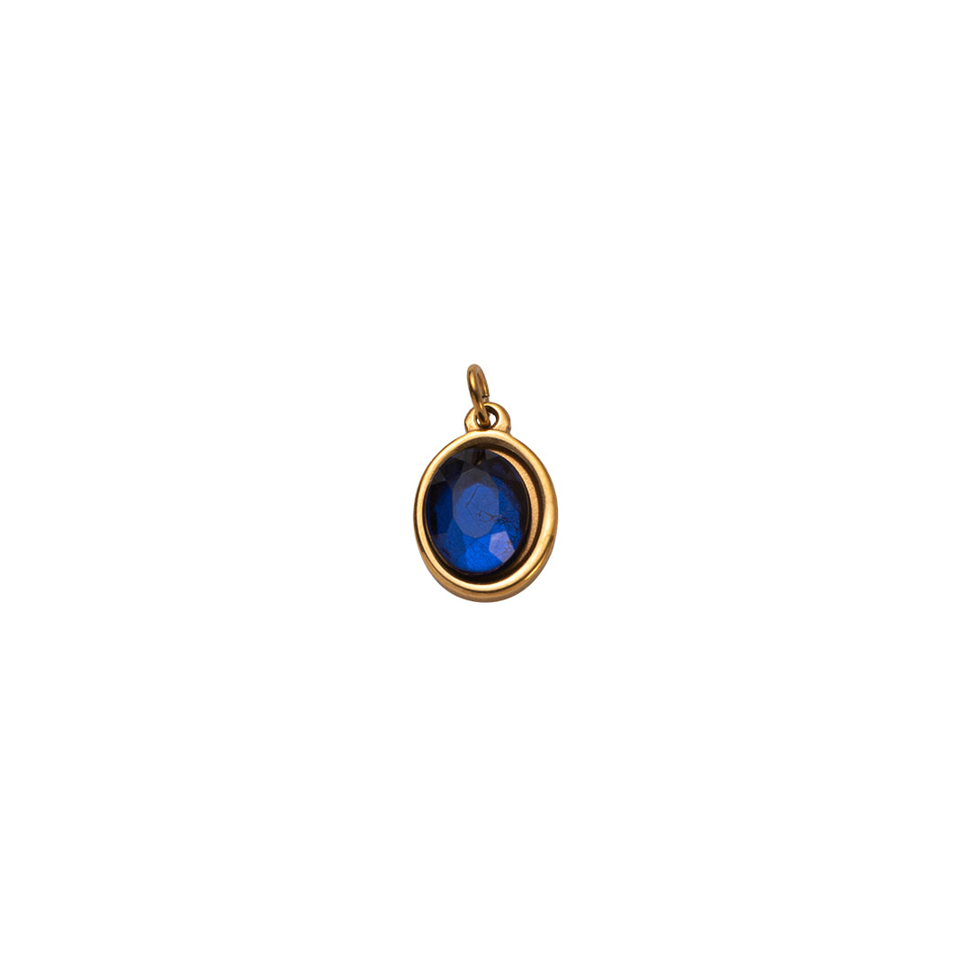 Gold Oval Birthstone Charms