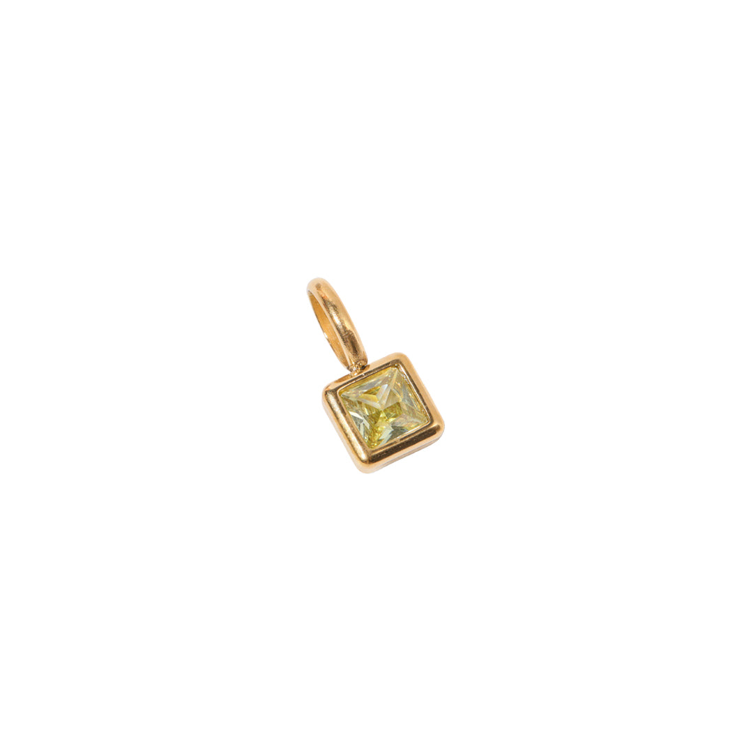 Gold Square Birthstone Charms