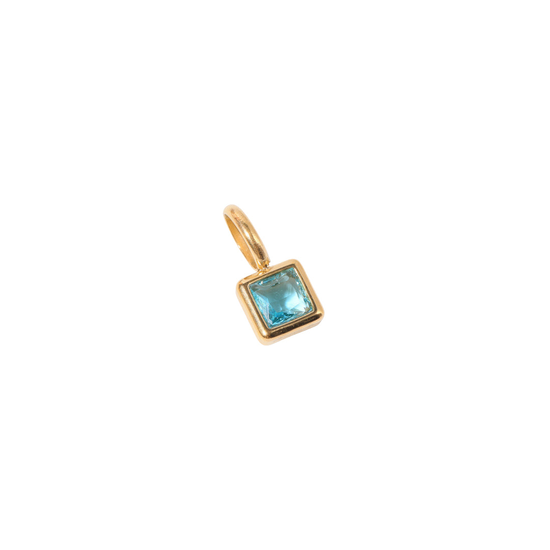 Gold Square Birthstone Charms
