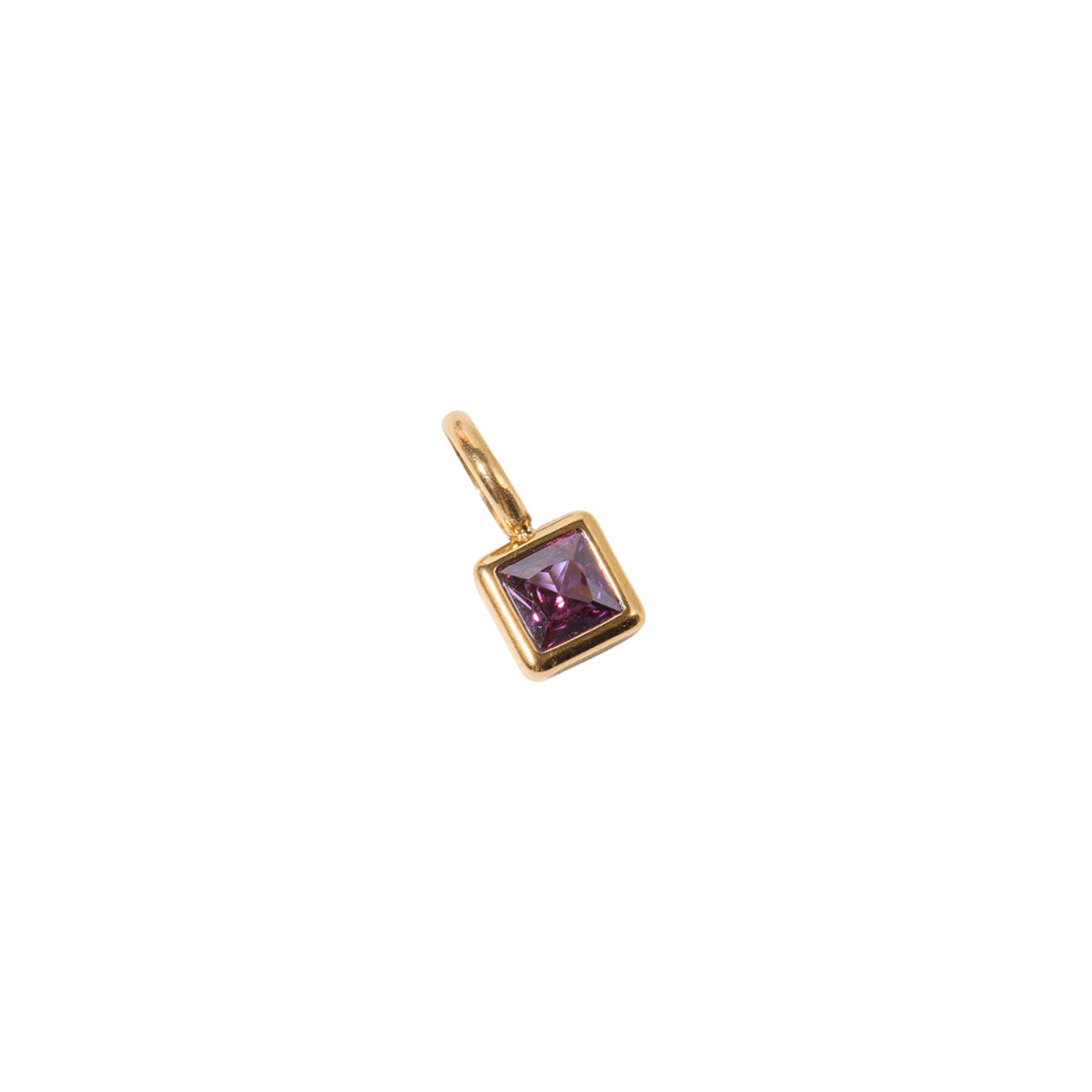 Gold Square Birthstone Charms