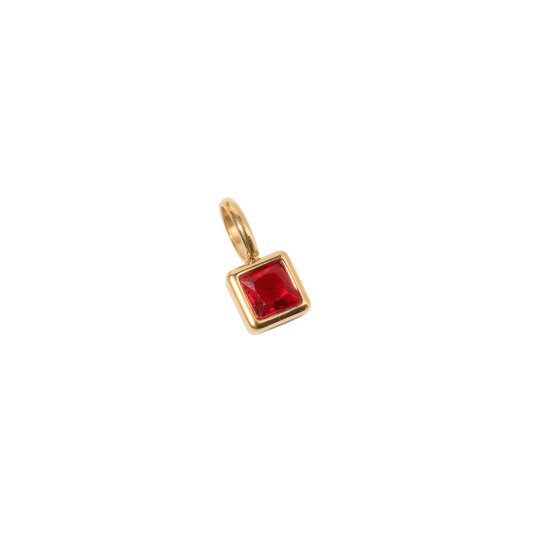 Gold Square Birthstone Charms