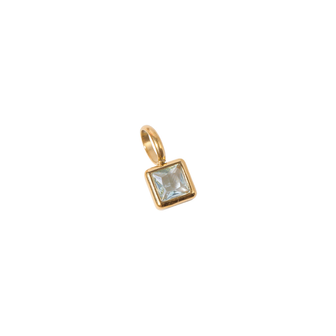 Gold Square Birthstone Charms
