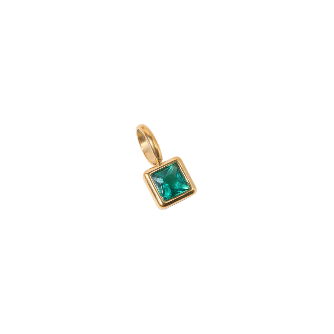Gold Square Birthstone Charms