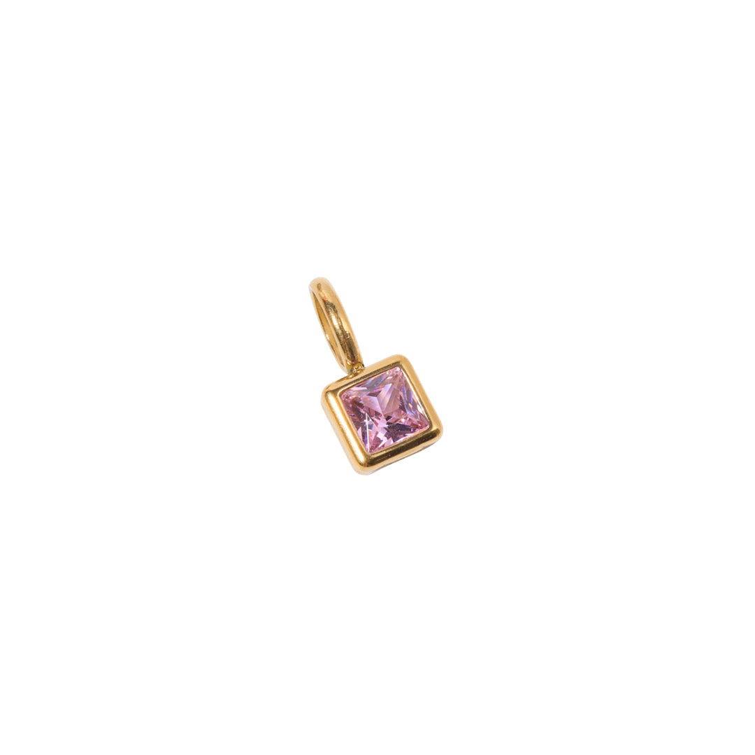 Gold Square Birthstone Charms