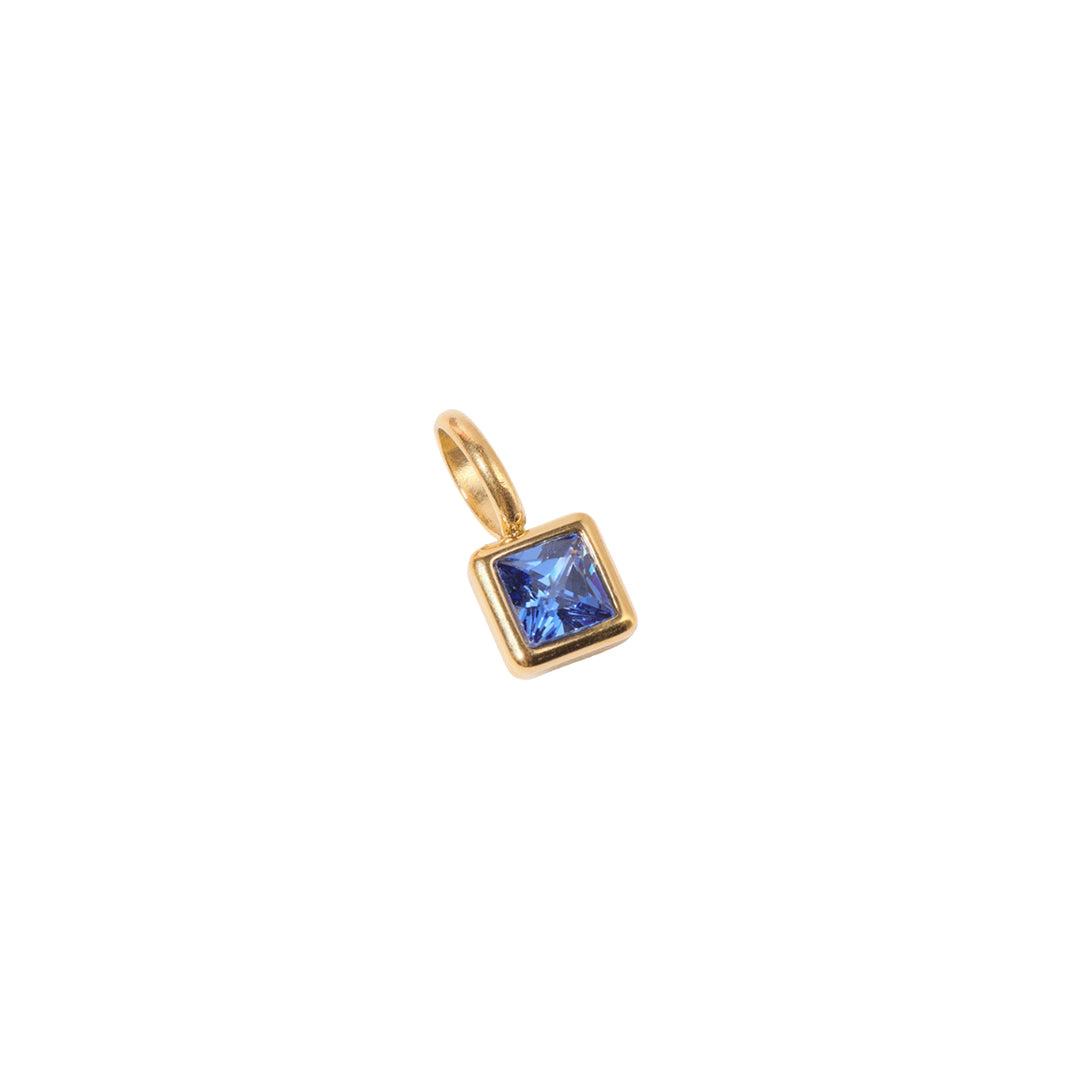 Gold Square Birthstone Charms