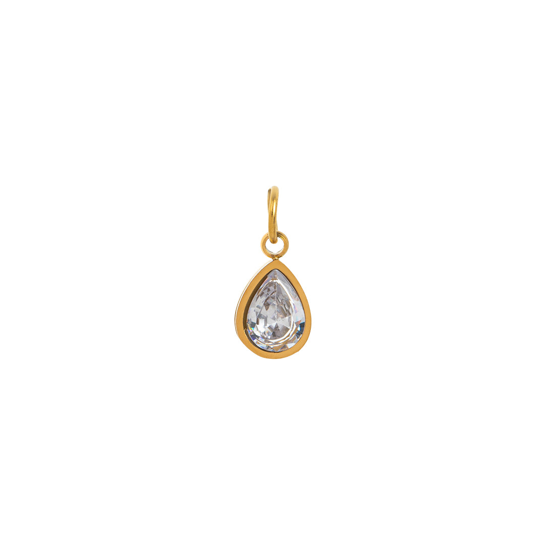 Gold Waterdrop Birthstone Charms
