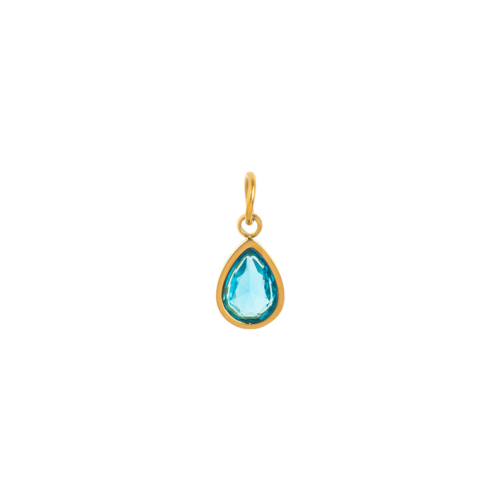 Gold Waterdrop Birthstone Charms