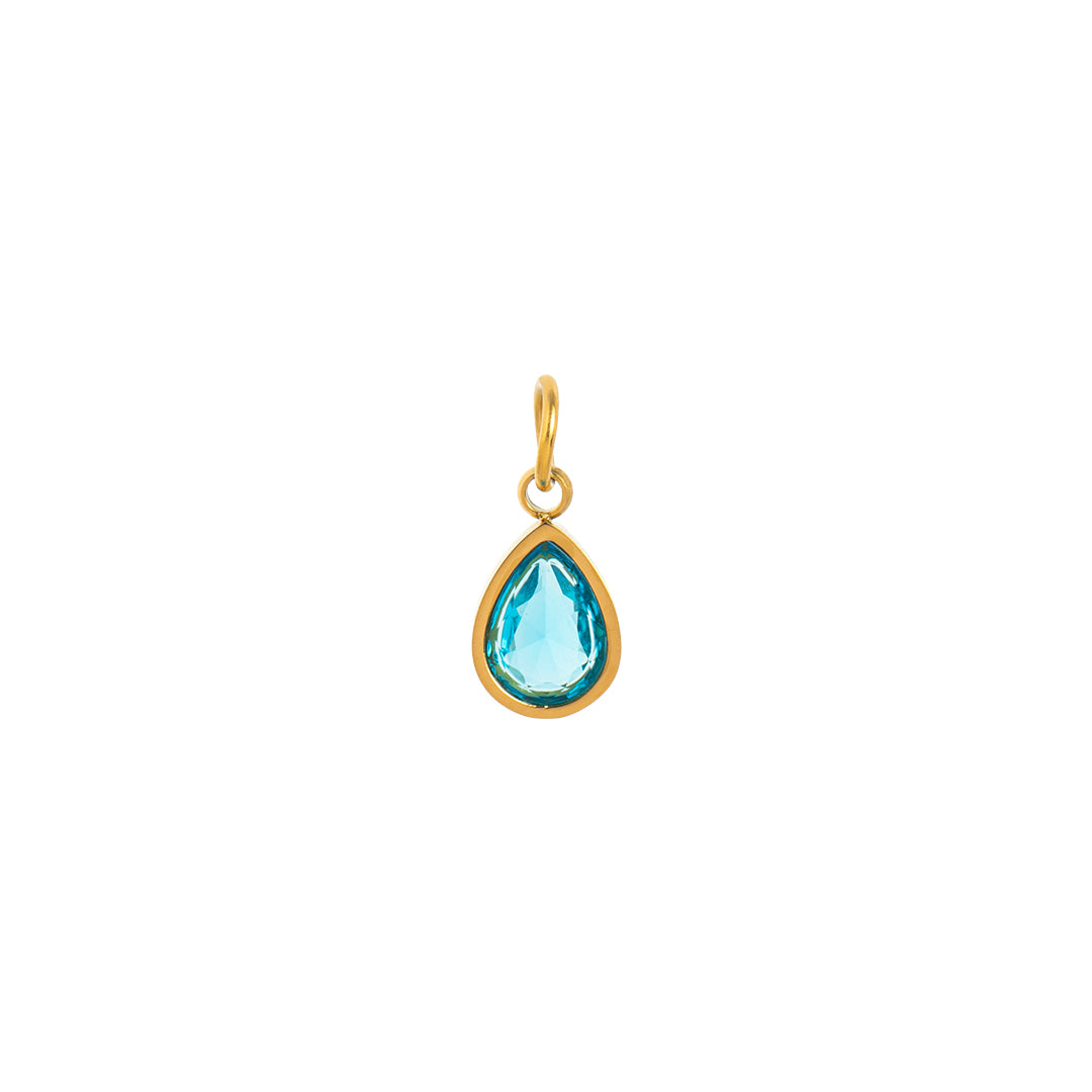 Gold Waterdrop Birthstone Charms
