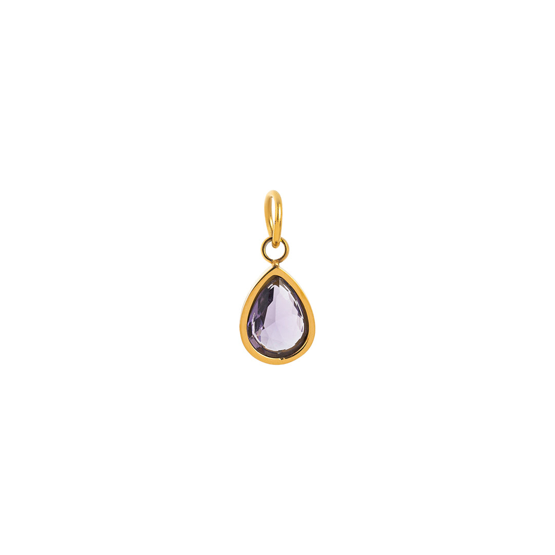 Gold Waterdrop Birthstone Charms