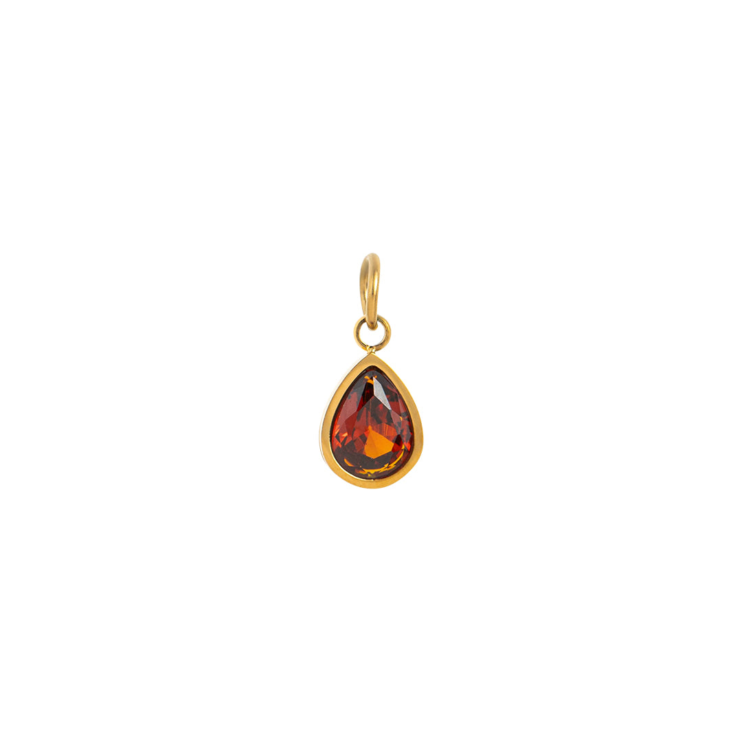 Gold Waterdrop Birthstone Charms