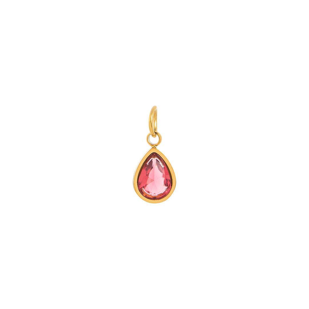 Gold Waterdrop Birthstone Charms