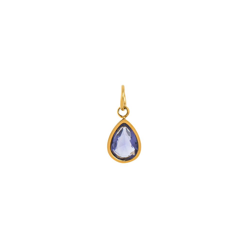 Gold Waterdrop Birthstone Charms