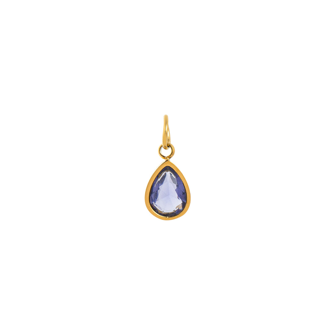 Gold Waterdrop Birthstone Charms