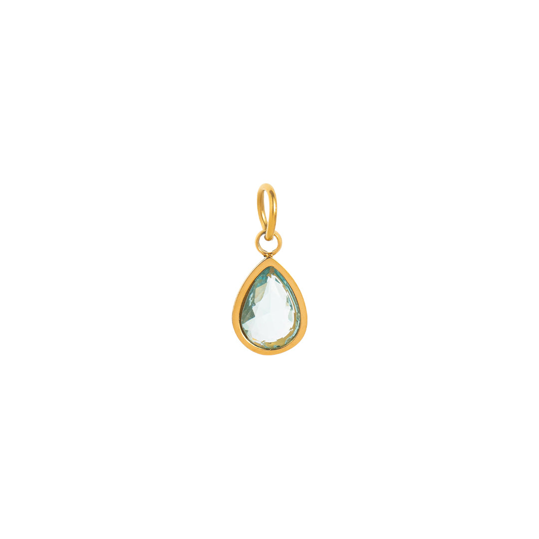 Gold Waterdrop Birthstone Charms