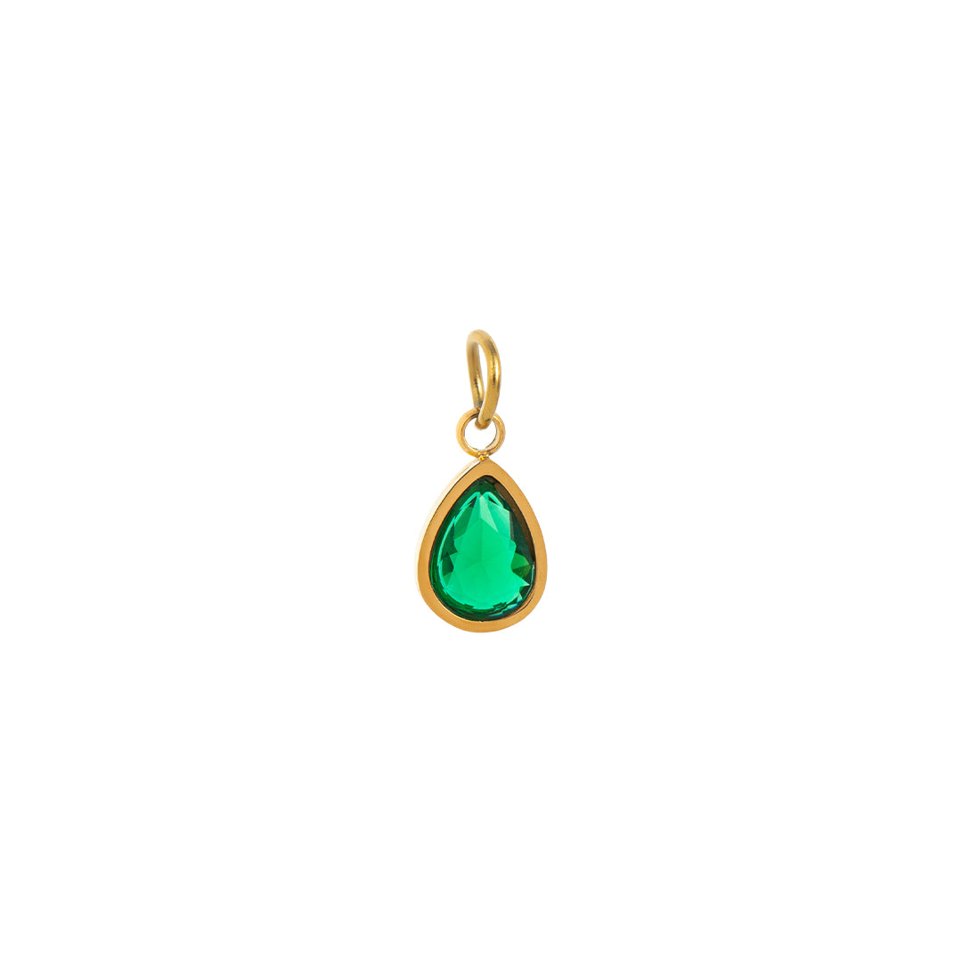 Gold Waterdrop Birthstone Charms