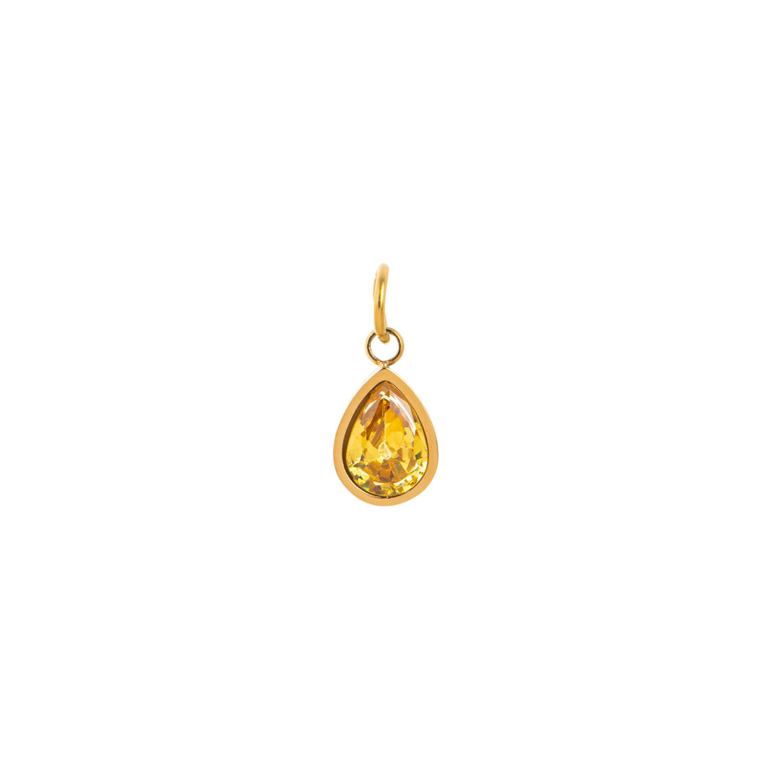 Gold Waterdrop Birthstone Charms