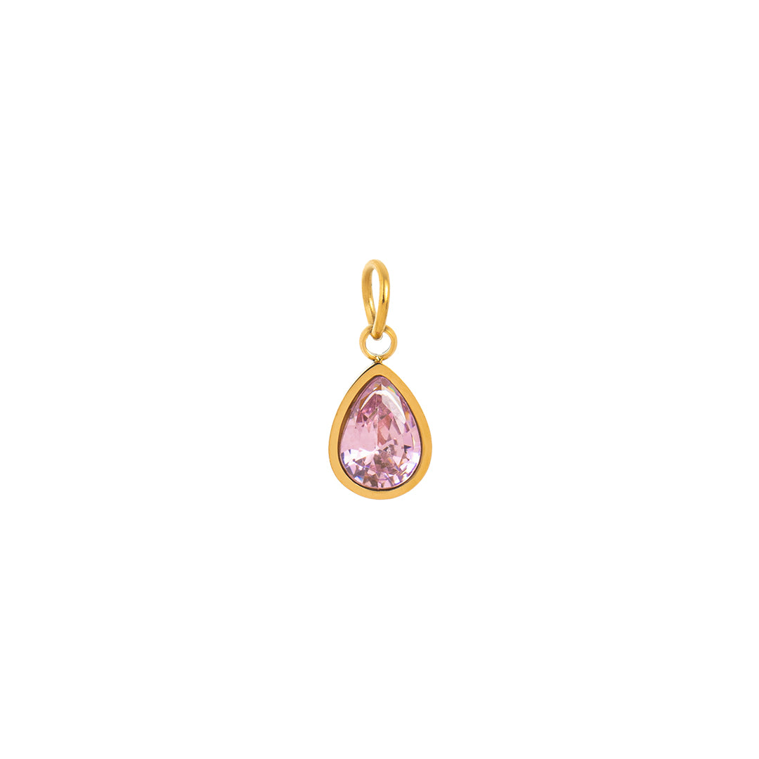 Gold Waterdrop Birthstone Charms