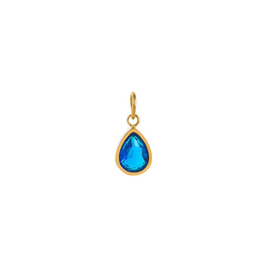 Gold Waterdrop Birthstone Charms