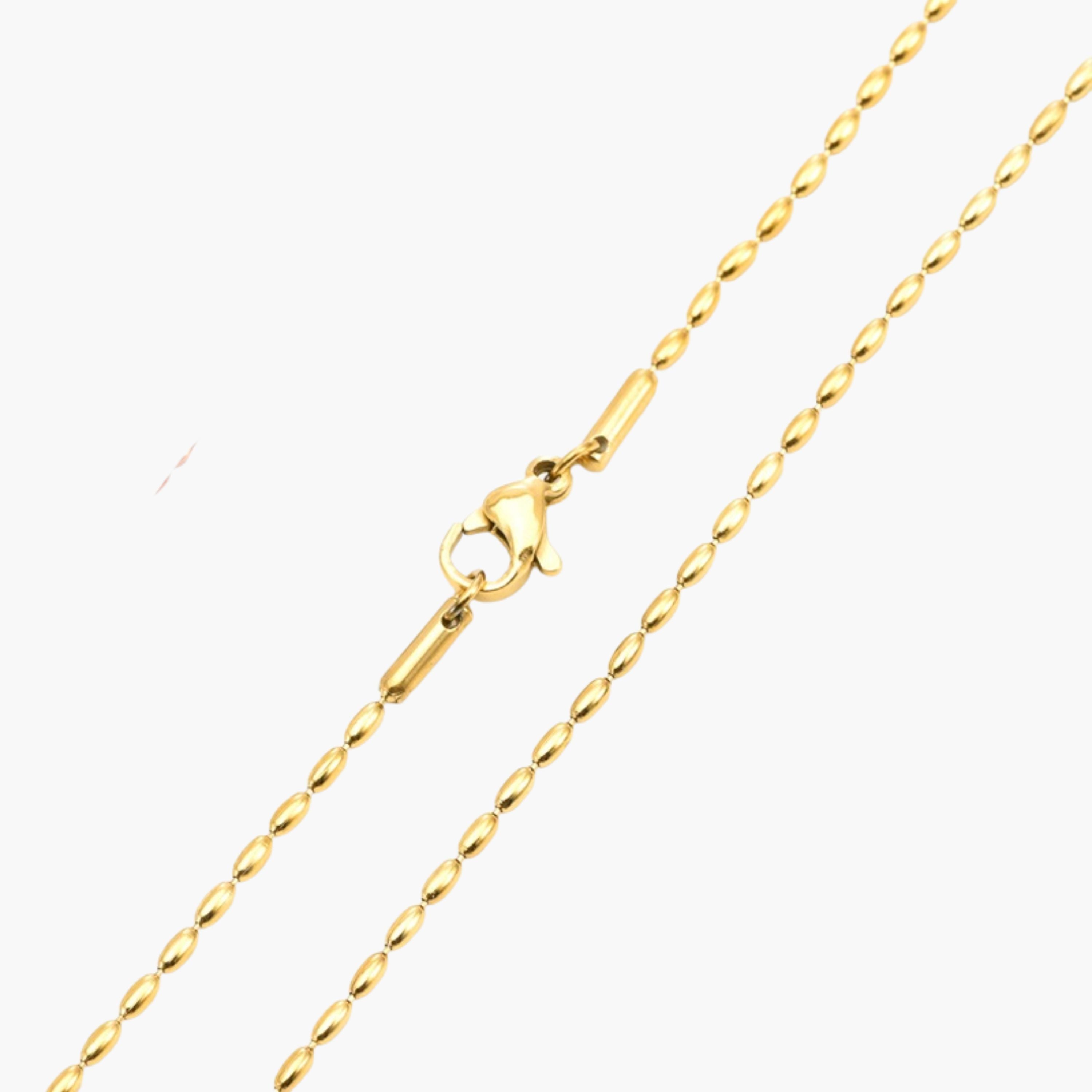Gold Mini Metal Beads Chain Necklace