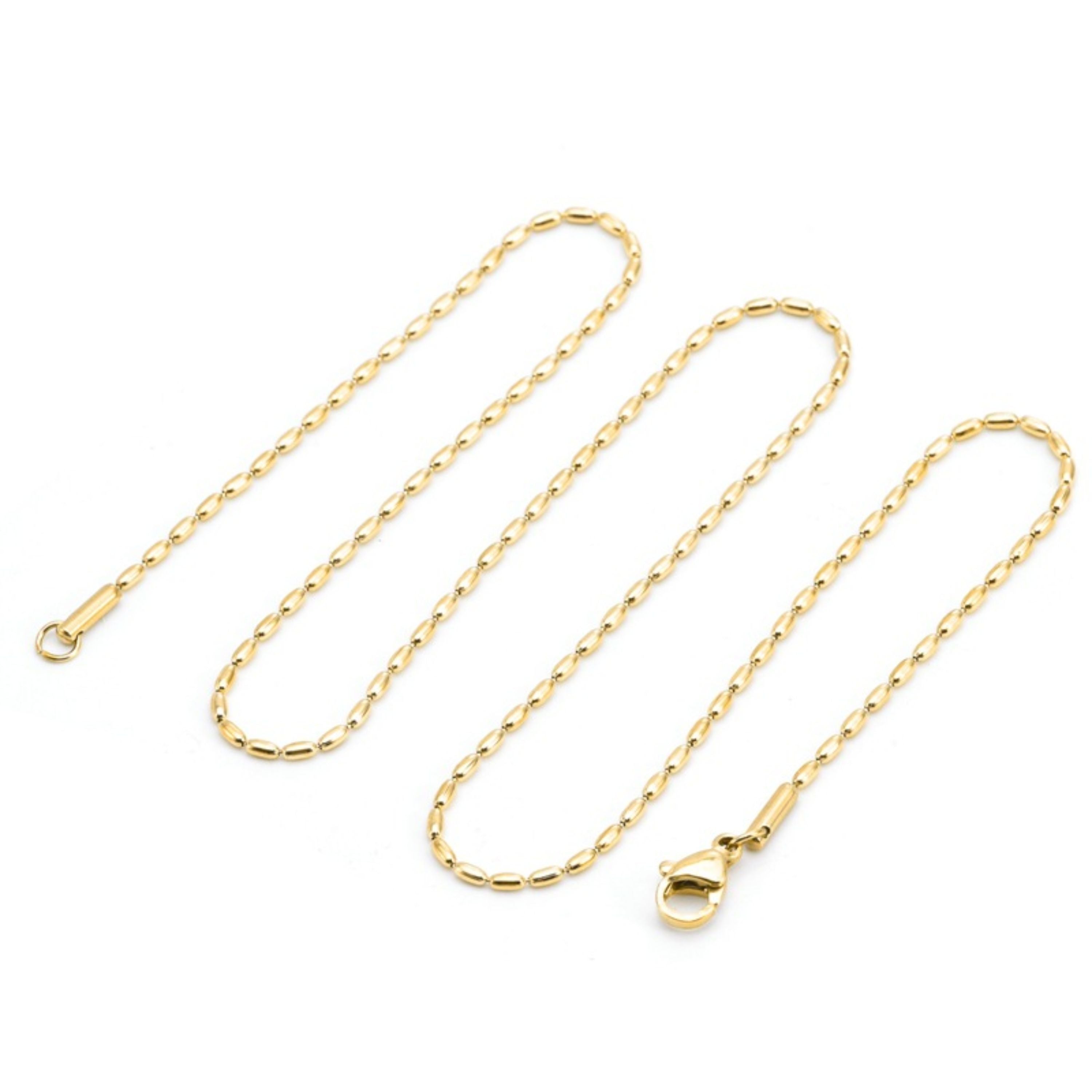 Gold Mini Metal Beads Chain Necklace