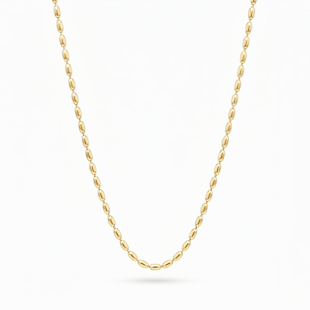 Gold Mini Metal Beads Chain Necklace