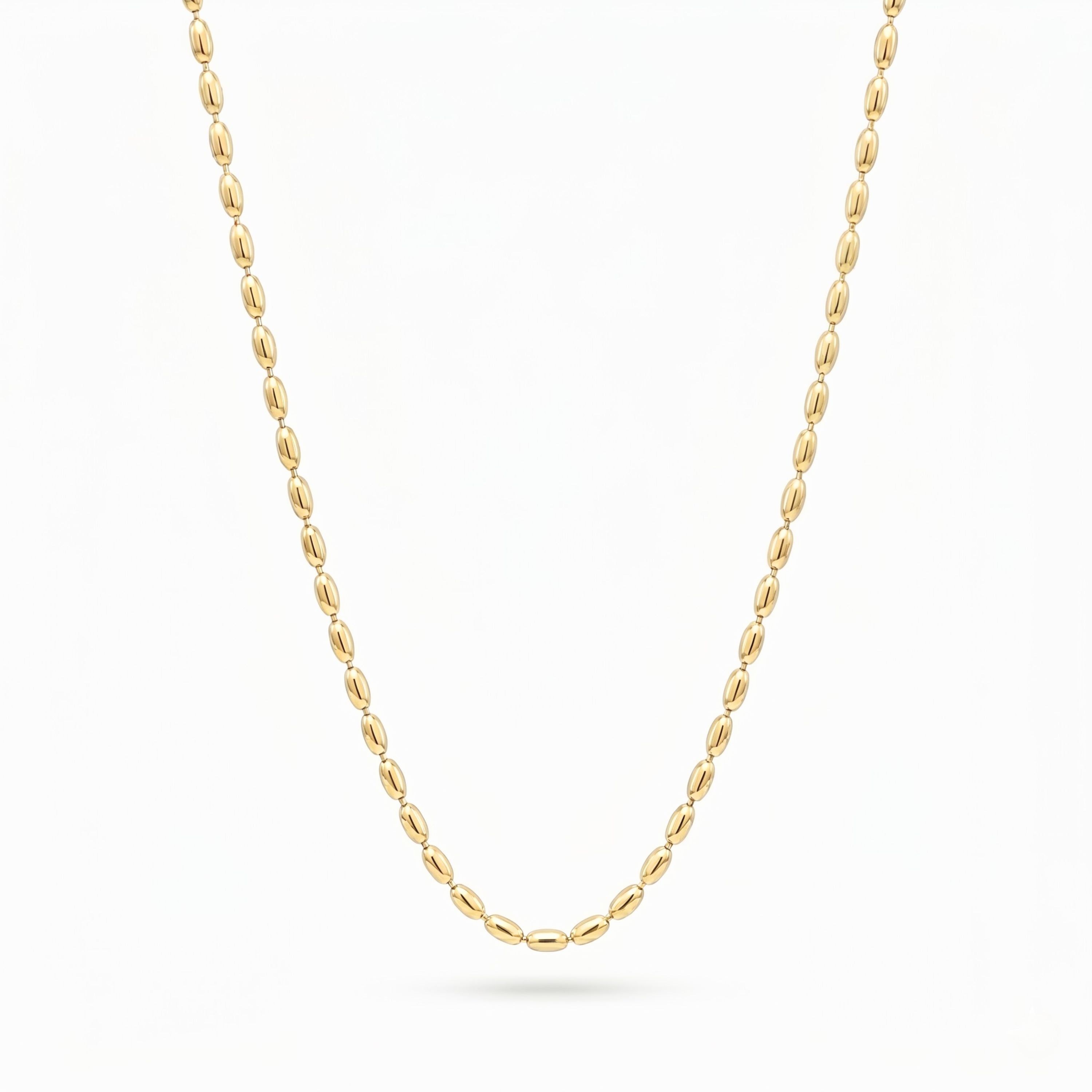 Gold Mini Metal Beads Chain Necklace