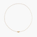 JUNE ELLE MagMix Seed Pearl and Gold Spacer Bead Necklace with a central gold magnetic clasp on a pure white background, allowing for modular combinations with other MagMix pieces.
