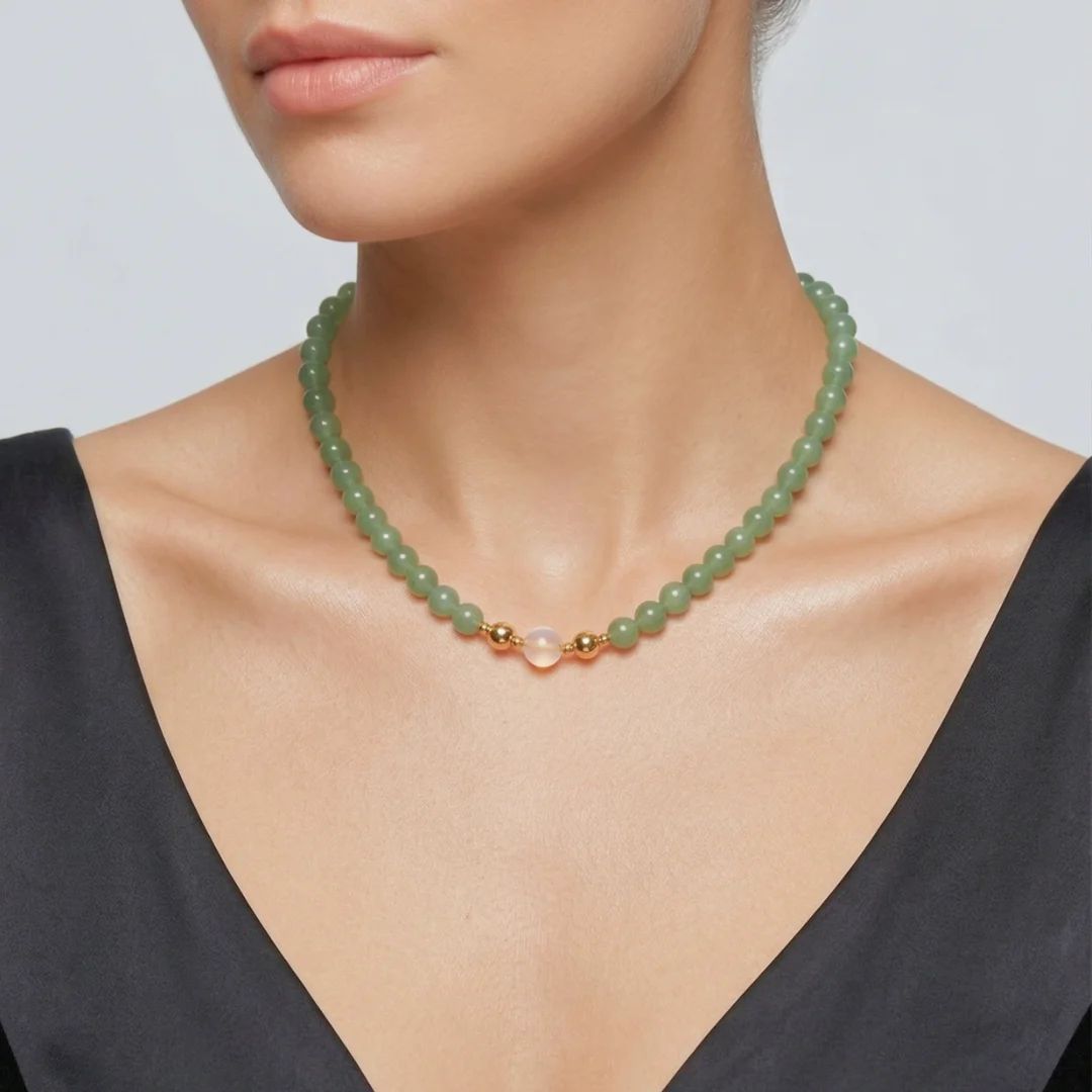 MagMix Green Aventurine Bead Necklace