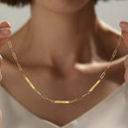 Gold Engraved Tag Name Necklace