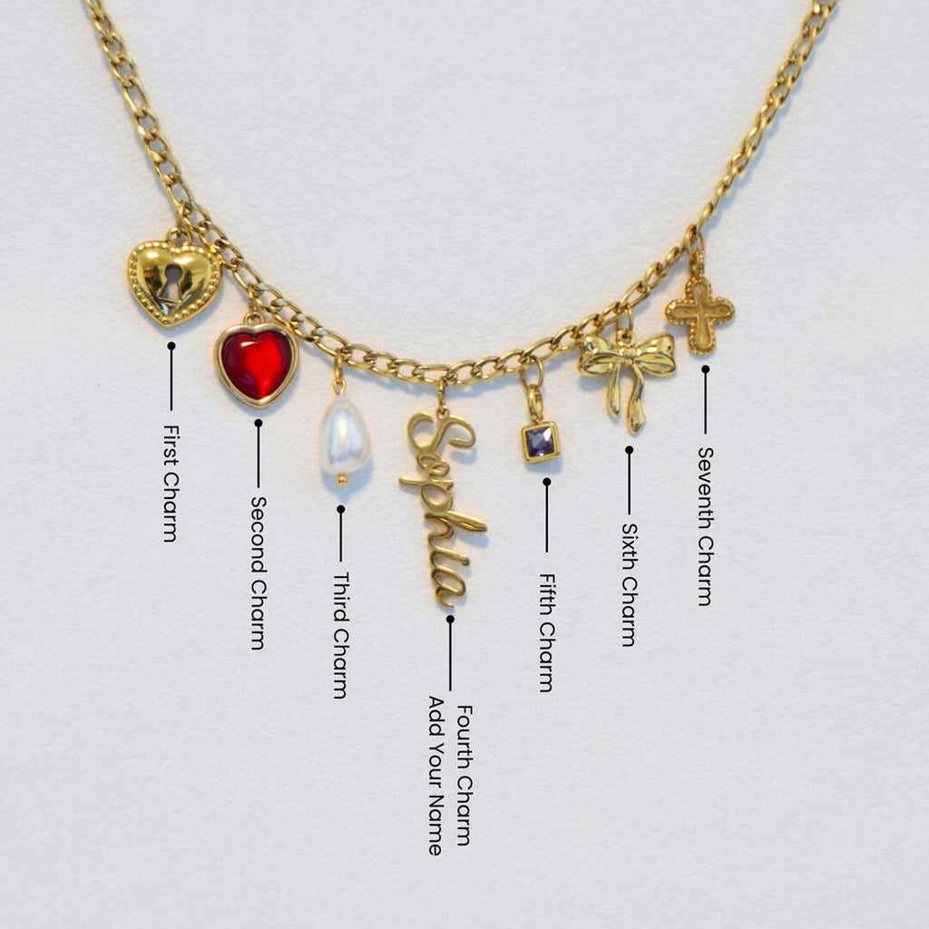 Gold Custom Charm Necklace