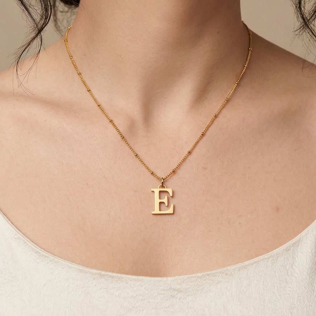 Gold Sculpted Initial Charm