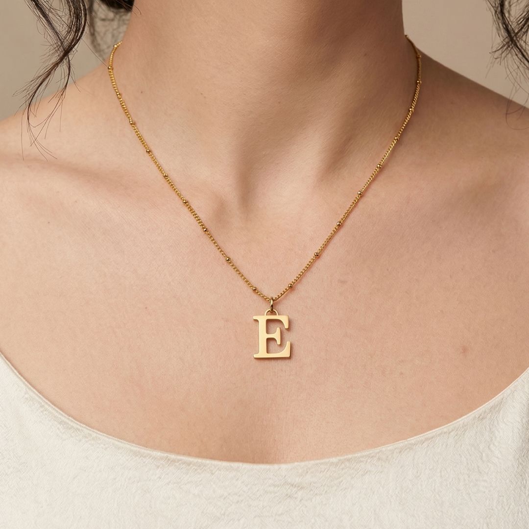 Gold Sculpted Initial Charm