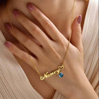 Gold Birthstone Name Necklace