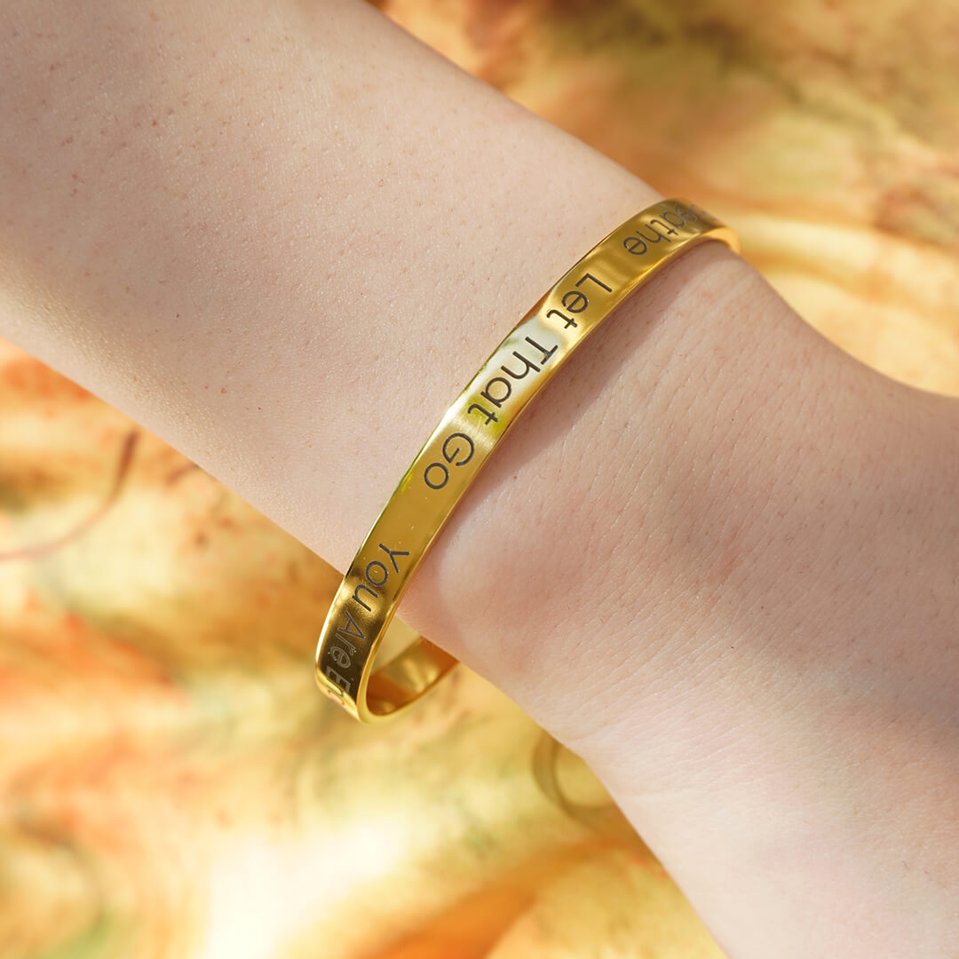 Gold Custom Engraved Bangle